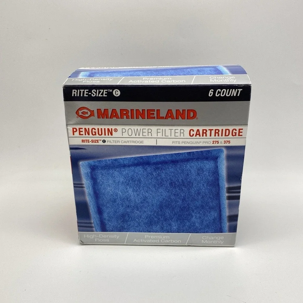 Marineland Rite-Size C Filter Replacement Penguin Power Cartridge 6 Count Box